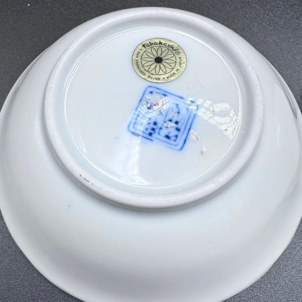 Takahashi San Francisco Blue White Floral‎ Porcelain Bowls Scalloped Vintage Set